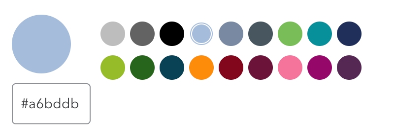 Selecting invoice colors from a preset or by entering the color code.