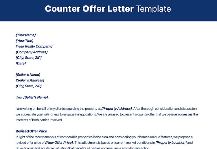 Counter Offer Letter template.