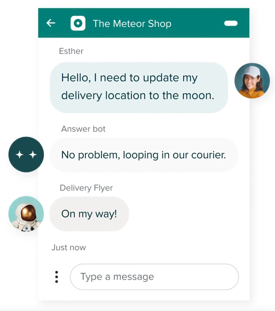 An example of interactive chat support provided via Zendesk.