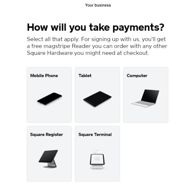 how will you take payments page