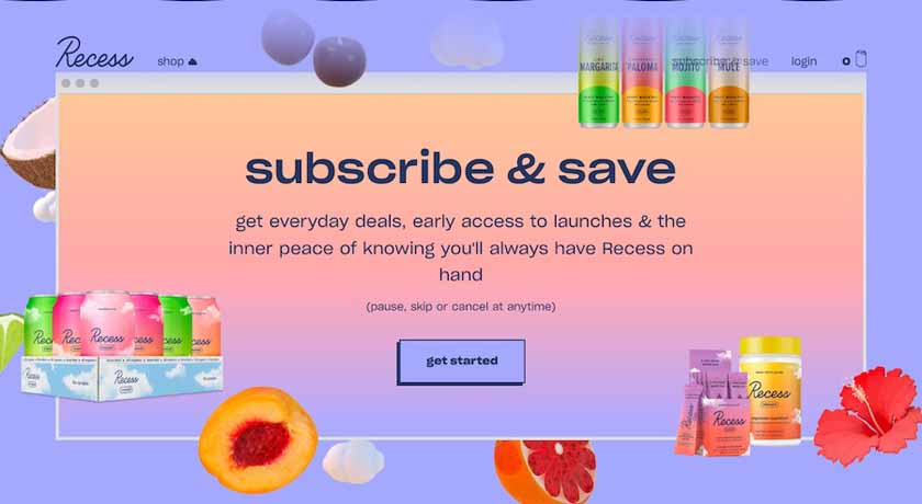 Landing page from a beverage brand with a CTA to subscribe and save