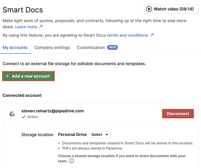 Pipedrive’s Smart Docs helps you create proposals.