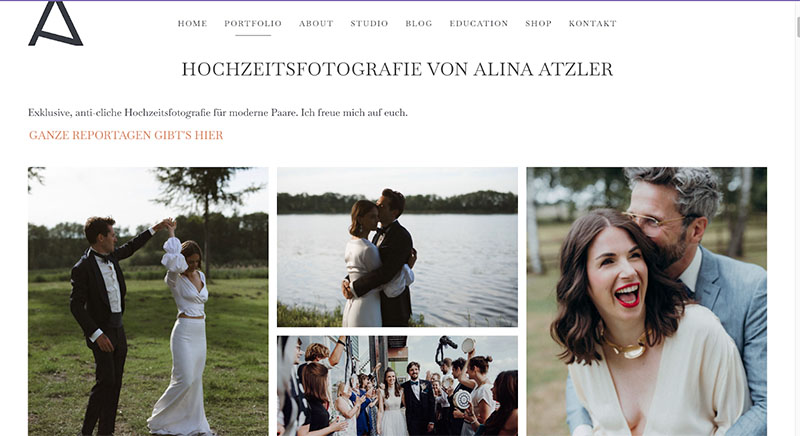 Sample template for a wedding website from Jimdo.