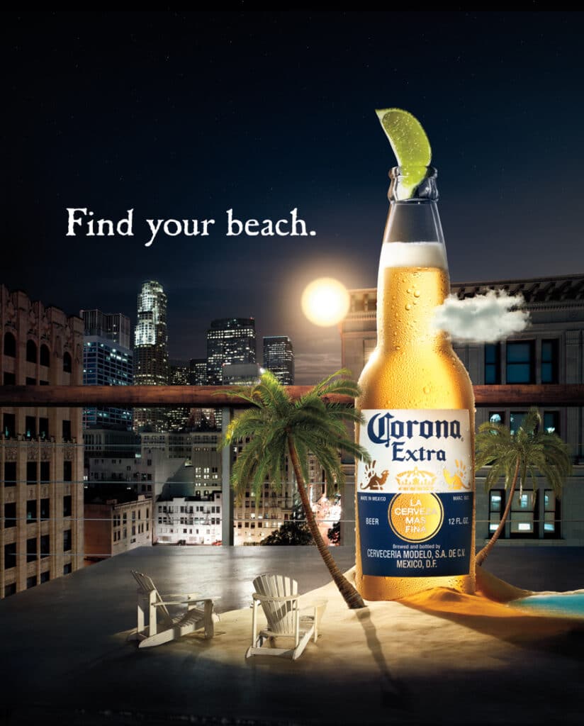 Find your Beach' Corona brand campaign poster