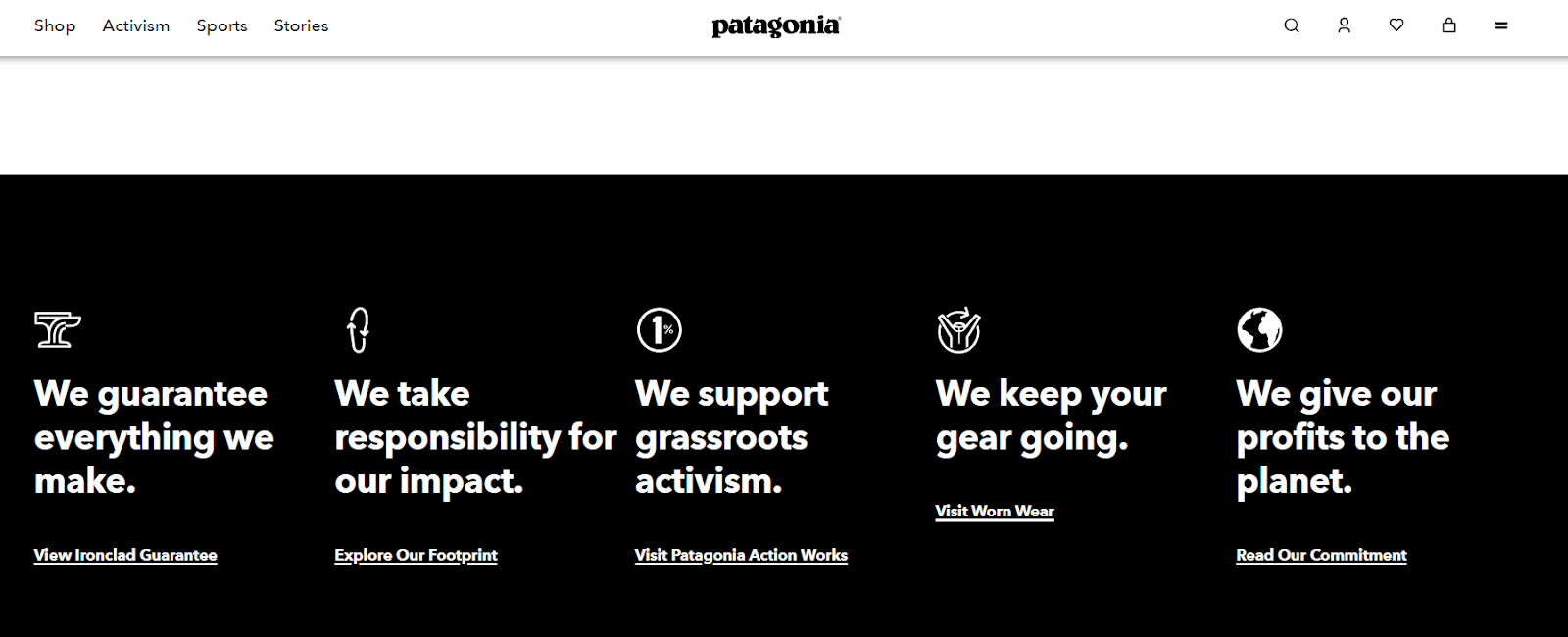 Patagonia's website links to their commitment statements.