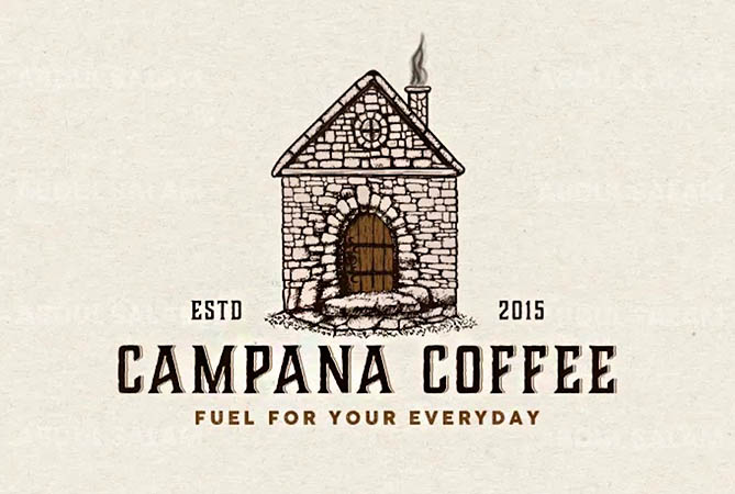sample logo for Campana Coffee created by designer at Fiverr