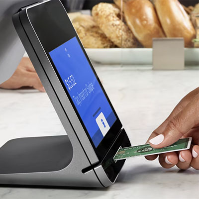 Square Register used for EMV (dip) payments.