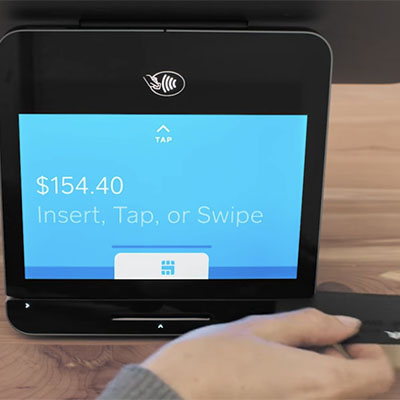 Square Register used for swiped payments.