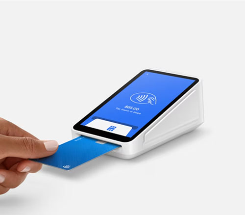 Square Terminal used for EMV chip payment.