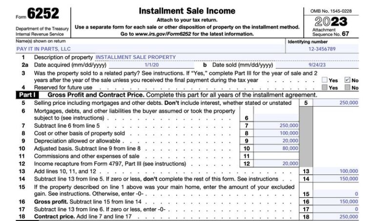 What Is Form 6252? (+ Example)