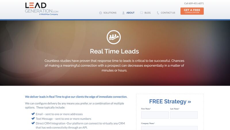 LeadGeneration.com's real-time lead generation process.