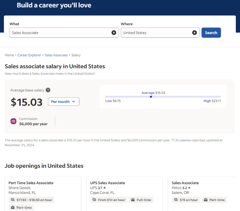 Indeed Salary Comparison Site.