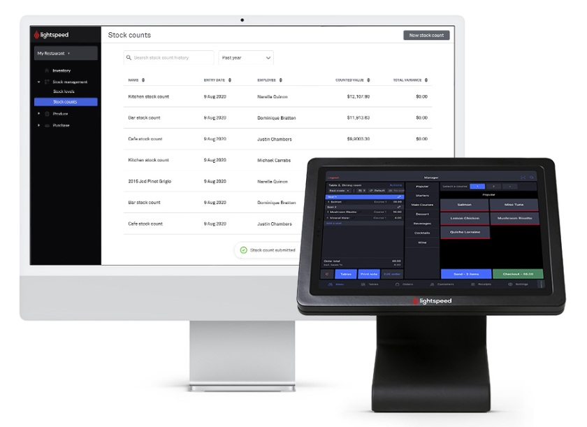 Lightspeed Restaurant POS and dashboard.