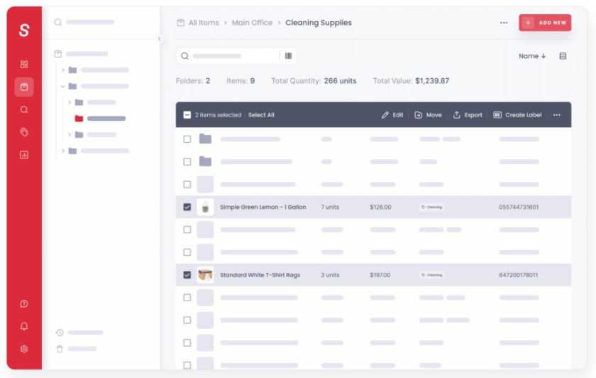 Sortly Inventory dashboard.