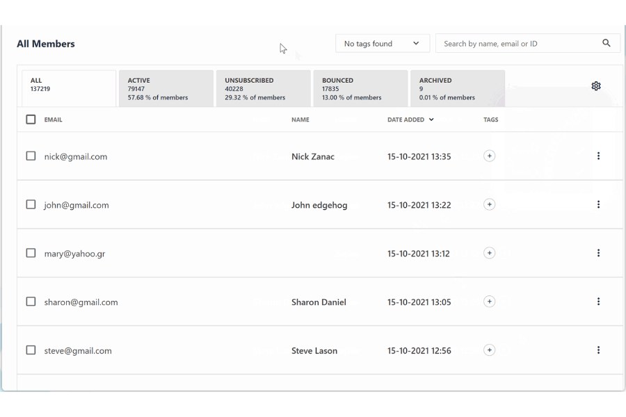 Using Moosend's CRM platform to track and manage leads.