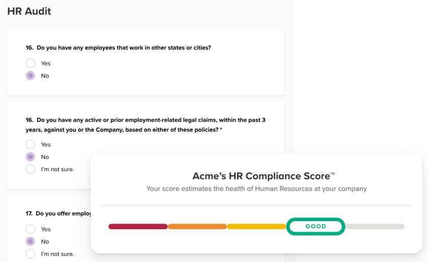 Bambee HR Audit scoring system.