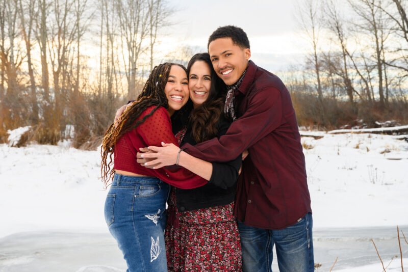 Family portrait in the snow.