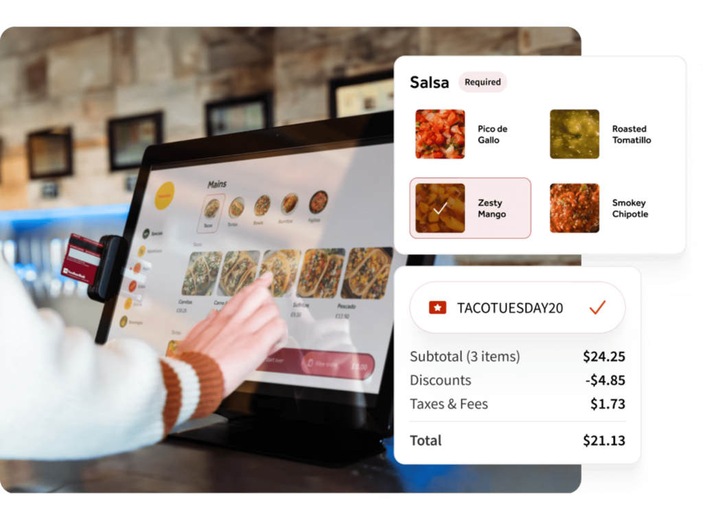 Toast self-service kiosk for restaurants