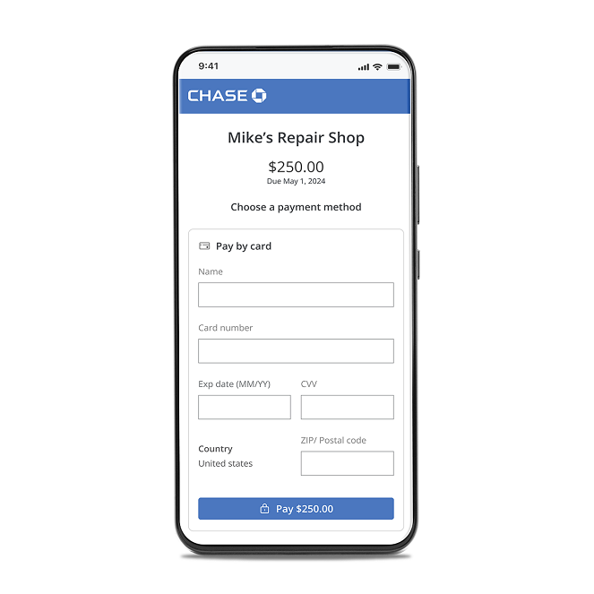 Chase Payment Solutions app on smartphone.