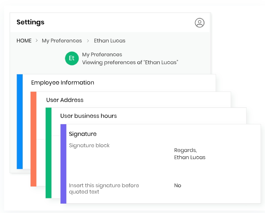 Vtiger preference settings a customer inside the CRM.