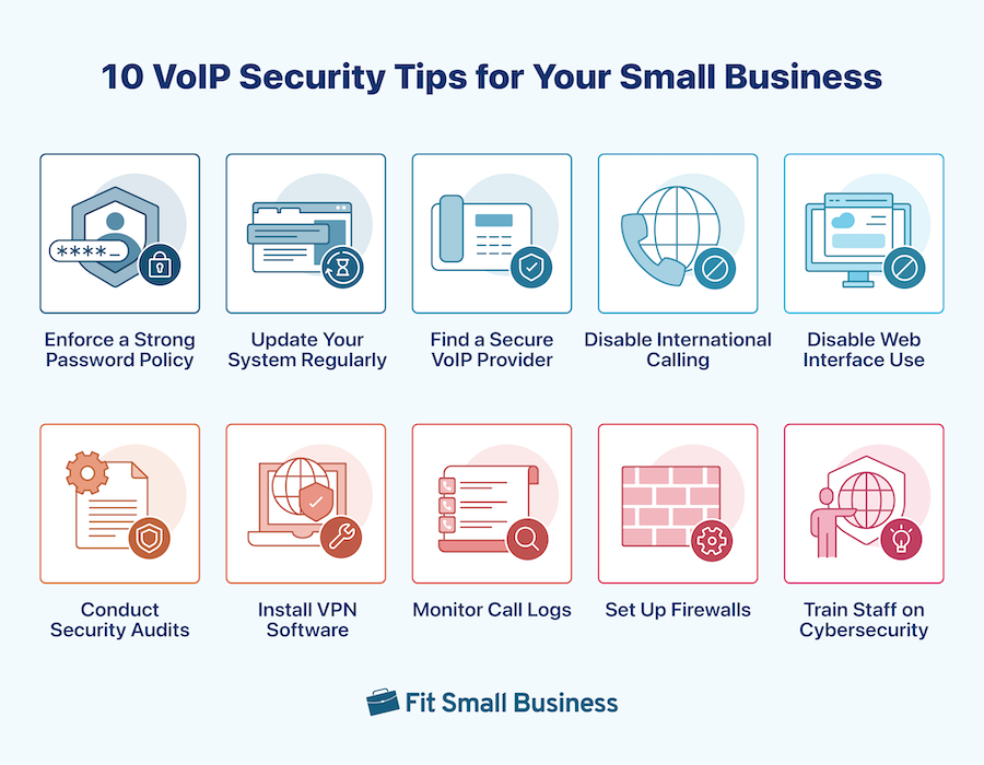 A list of the VoIP security best practices.