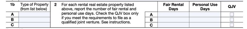  Image of Qualified Joint Venture Checkbox on Schedule E