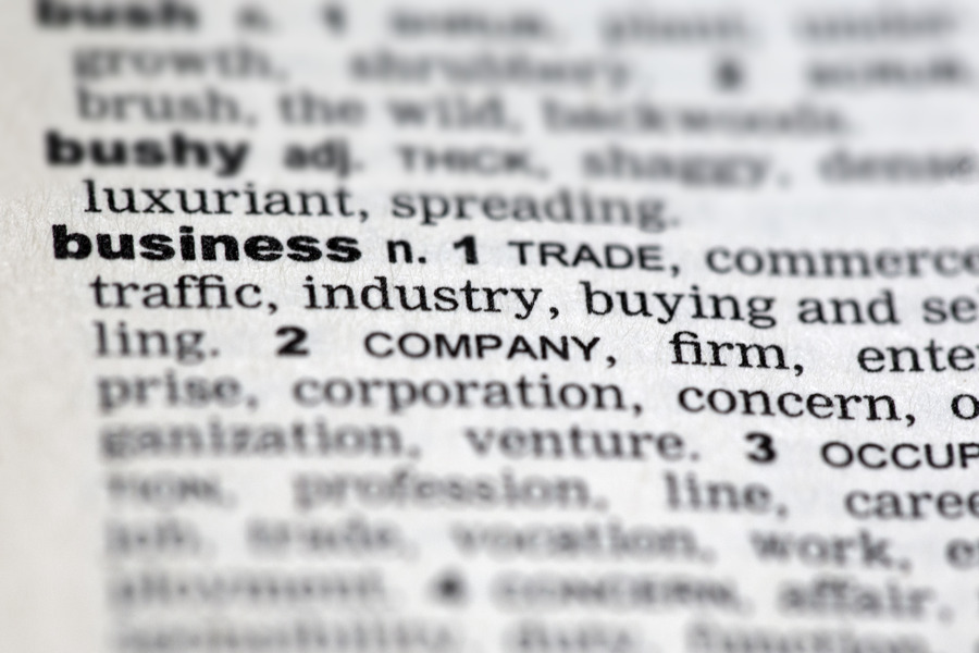 dictionary with business details