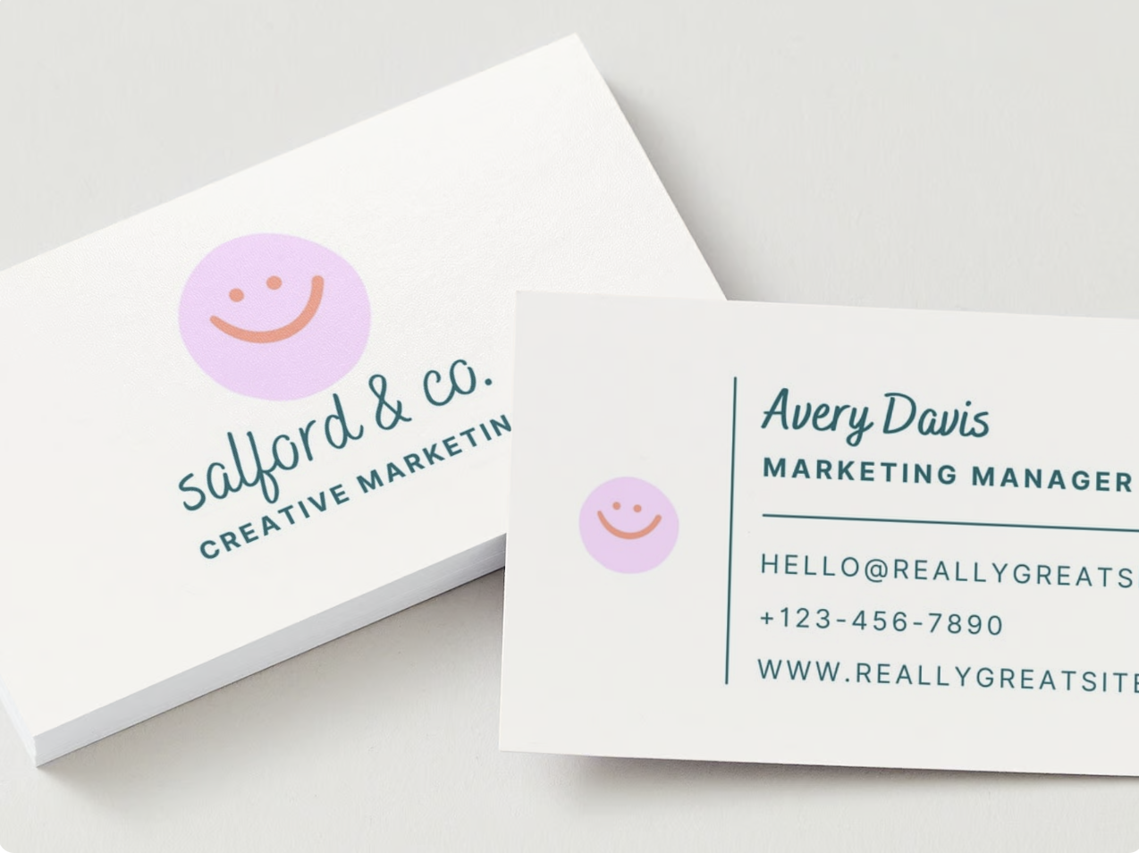 Sample business cards printed by Canva.