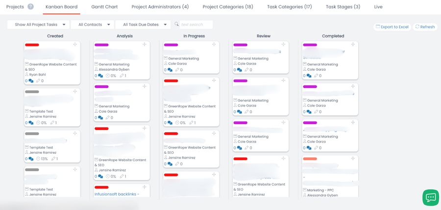 Complete CRM's drag-and-drop Kanban board for project management and collaboration.