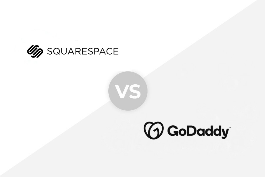 Squarespace vs GoDaddy logo.