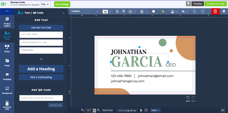 GotPrint's business card design platform.