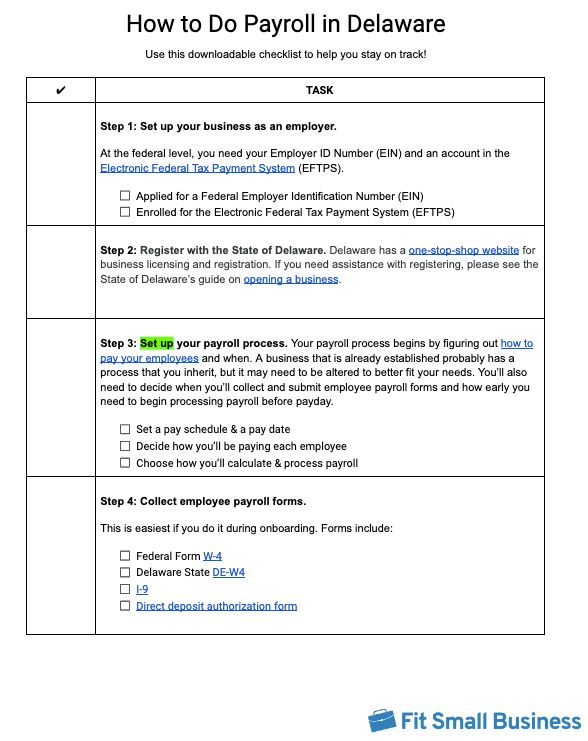 How to Do Payroll in Delaware