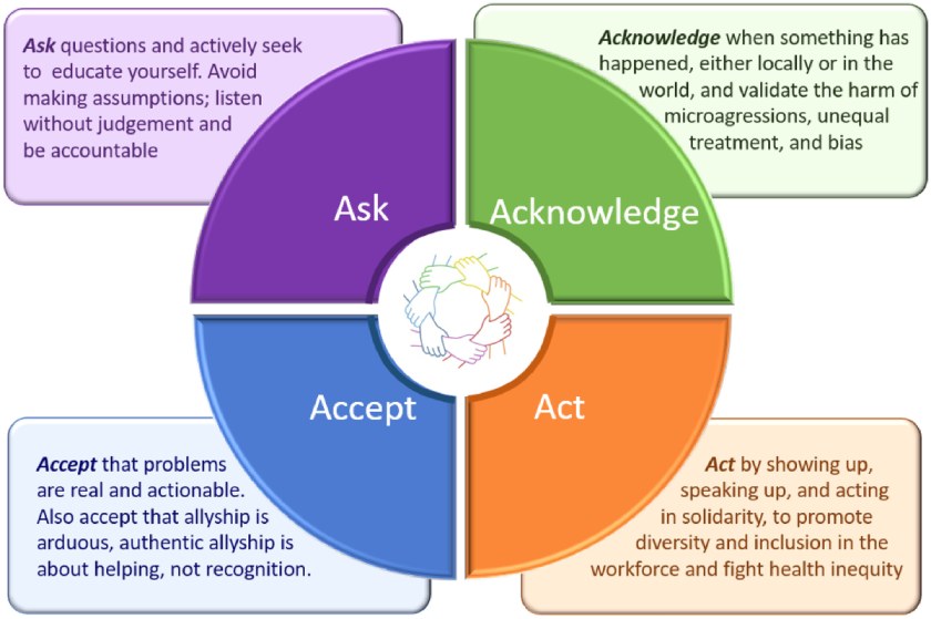 Circle graph showing allyship actions.