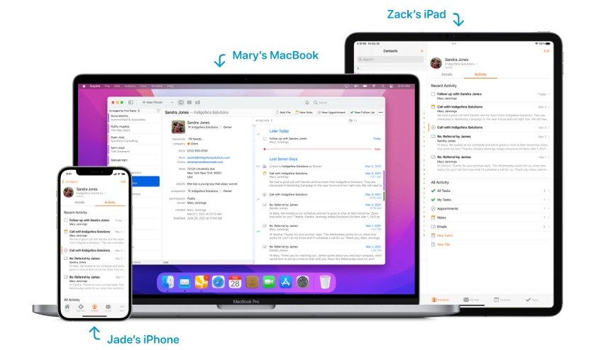 Daylite CRM across apple devices.
