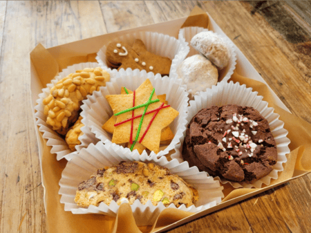 Box of Christmas cookies