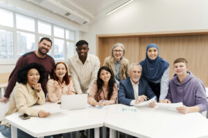 employees smiling