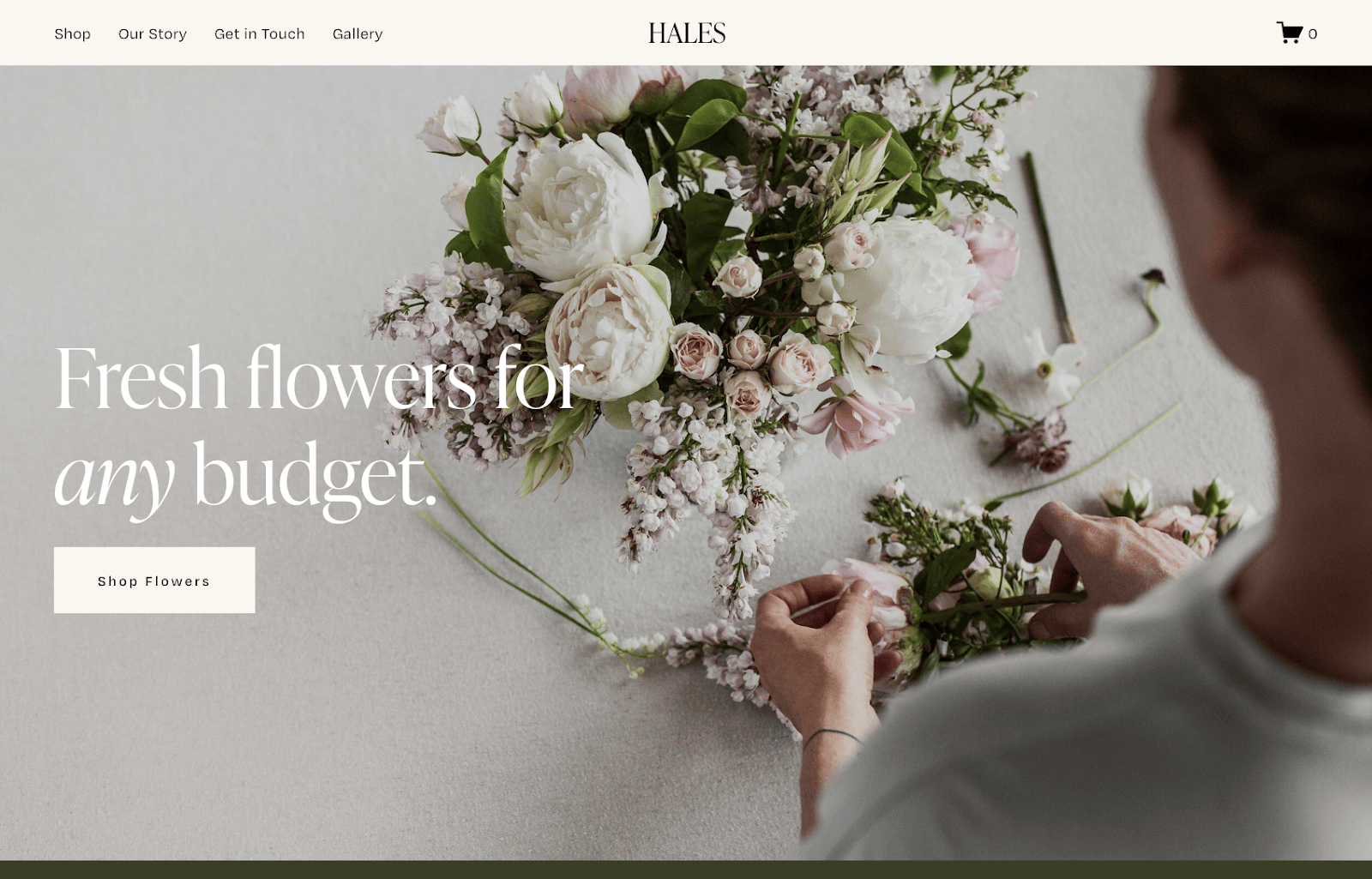 Squarespace's Hales website template.