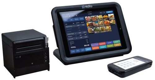 restaurant POS with phone and printer