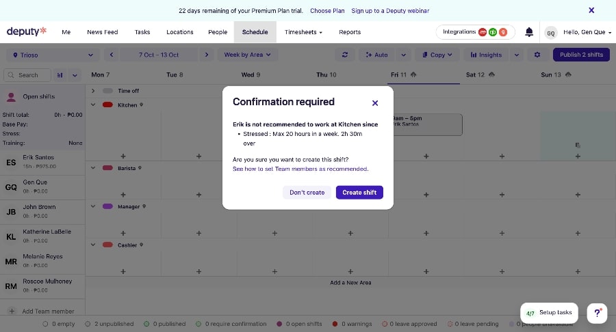 Deputy uses AI to optimize its schedule creation