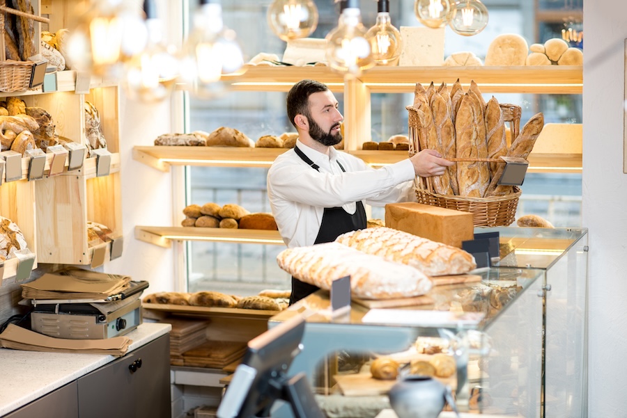 Seller in the bread store