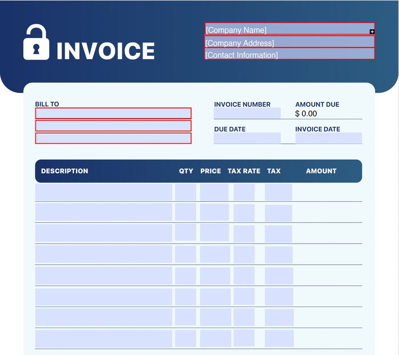 An Invoice Template Screenshot.