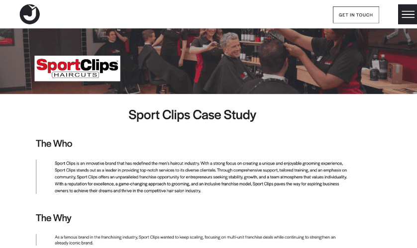 A case study on the Sports Clips website