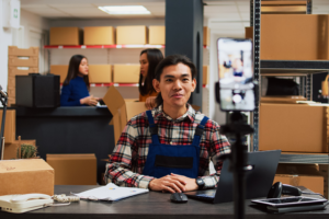 Male employee in warehouse