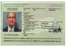 Employment authorization document card with photo ID.