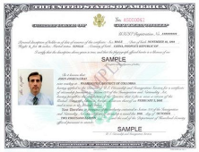 Sample of employment authorization certificate.