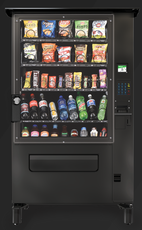 The MarketOne 5W Outdoor Combo Vending Machine has a rugged, durable design for outdoor use.