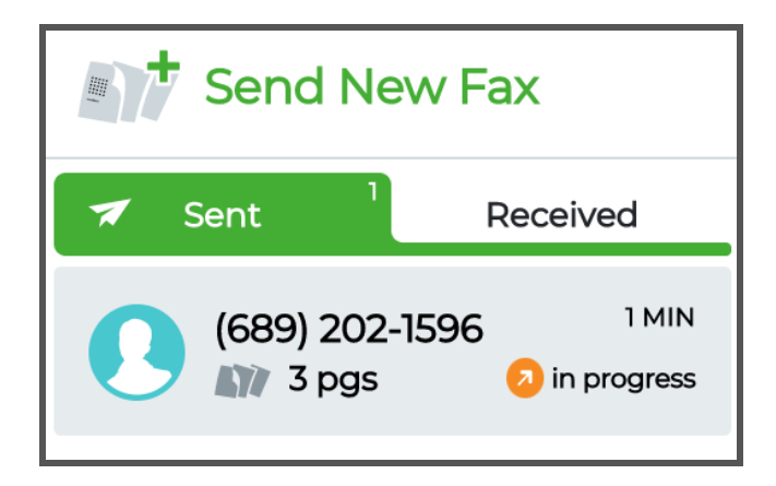 Sending a virtual fax in the Phone.com portal.