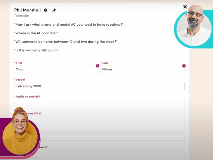 How the Ruby lead capture tool works between a caller and a Ruby receptionist.