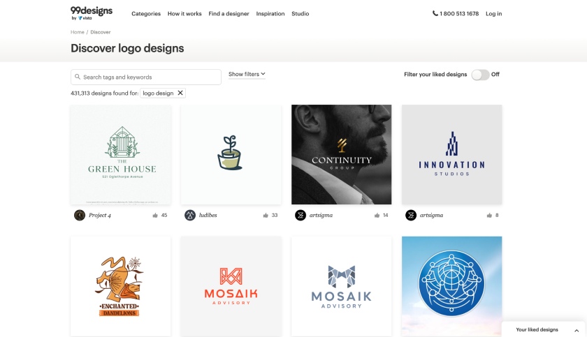 Various logo designs made by previous 99Design logo design contest winners.