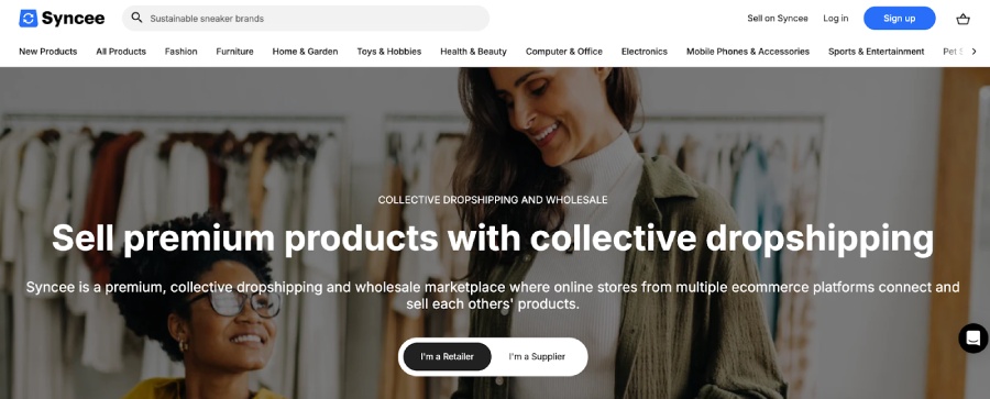 Syncee wholesale supplier collective dropshipping homeage.